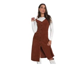 Product image of Corduroy Button-Front Midi Dress 